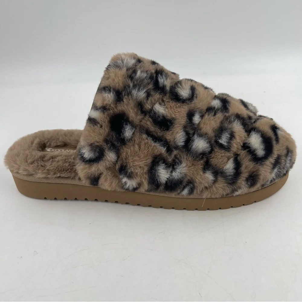 NEW! Koolaburra by UGG Women’s Starleen Abstract Leopard Fluff Slippers - Size 9 - Picture 1 of 11